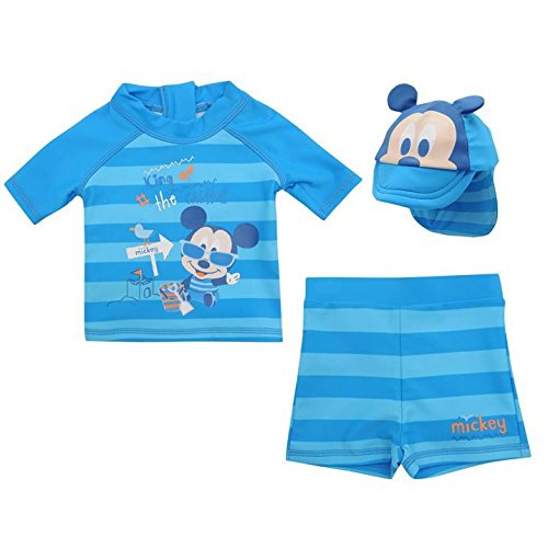 Disney Kids Three Piece Swim Set Baby Boys Swimwear Beachwear Mickey 12-18 Mnth