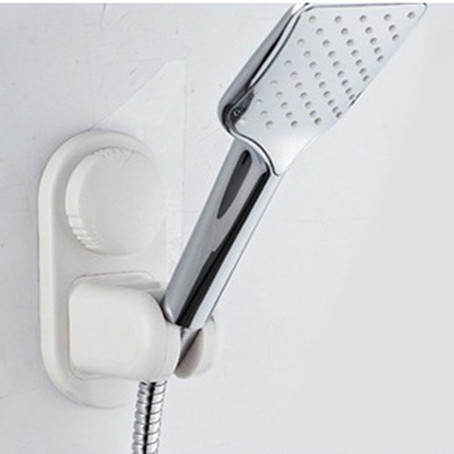 labkiss lk044 Badezimmer selbstklebend Saugnapf Hand Held Duschkopf & Halterung weiß Verstellbarer Wand montiert, strapazierfähige, feuchtigkeitsfest, wasserdicht, wiederverwendbar, chrom-Finish - 2