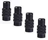 4x Presta Bicycle high Pressure CNC Aluminium Valve Caps - Black