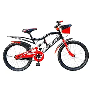 MATELCO Kids Cycle with Shocker Size 20 Tubelees Tyre (Red/Black)