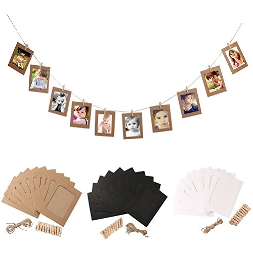 LUOEM Hängenden Foto Clips Kraft Papier Album Clip Hängenden Clip Foto Frame Hochzeit Home Party Deko - 3