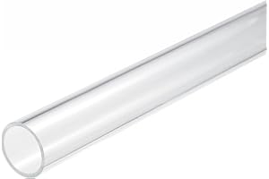 sourcing map Acrylic Pipe Clear Rigid Round Tube 31mm ID 35mm OD 10" for Lamps and Lanterns, Water Cooling System