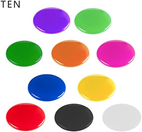 Nicky 100 Pcs Ø 30 mm Mini Magnets for Magnetic Whiteboard Refrigerator 10 Different Colors Small Colored Magnets Diameter 3 cm