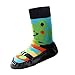 Moolecole Baby Toddlers Kids Indoor Slippers Shoes Socks Moccasins NON SKID Striped Frog Floor Socks 18-24 Months