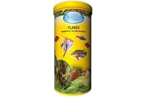 AQUARIS Flakes – Nourriture pour Poissons d’Aquarium – 1 Litre / 180 g. Nourriture en Flocons pour Poissons d’Aquarium et tropicaux. Haute digestibilité. Ne Trouble Pas l’Eau.