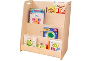 MAMI SRL Libreria MAMI Montessori in legno per bambini per camera da letto per bambini, libreria per fumetti, quaderni, disegni, 100% Made in Italy, 4 livelli, modello D'Artagnan