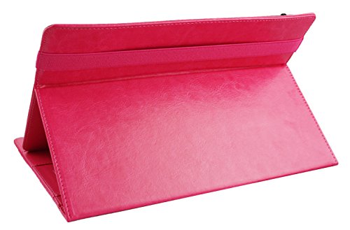 Emartbuy® Excelvan M1009 10.1 Zoll Tablet PC Universal ( 9 – 10 Zoll ) Hot Rosa Premium PU Leder Multi-Angle Exekutive Folio Geldbörse Tasche Hülle Rosa Interior Mit Card Slots + Rosa Eingabestift - 6
