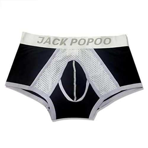 Preisvergleich Produktbild Boxer Briefs Herren Ronamick Mens Elastische Unterwäsche Männer Boxershorts Shorts Ausbuchtung Pouch Weiche Unterhose Atmungsaktive (XXL, Schwarz)