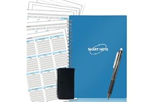 DWIYITTN Cahier réutilisable intelligent avec stylo, A5 Carnet Bloc-notes d'entraînement effaçable Fusion Bloc-notes Cahier Spirale numérique étanche Stockage dans le cloud(Bleu)