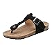 Produktbild SHE.White Damen Weberei Zehentrenner Sandalen Pantoletten Flip-Flop Schnallenriemen Flach Schuhe Sommerschuhe Hausschuhe Slipper Schwarz Braun Khaki Gr.35-43