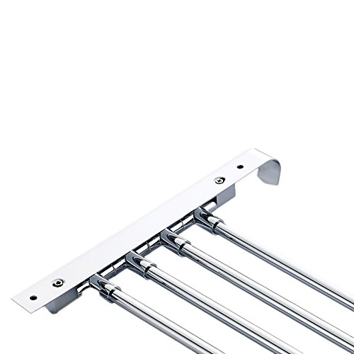 TFCFL Wandmontierte Edelstahl Handtuchstangen 4-Arm – Schwinge Arm Bad Küche Handtuchhalter Halter Hanger Organizer, poliert Finish - 5