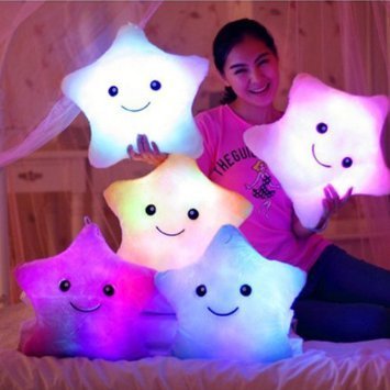 Rainbow Fox LED-Licht pink gelb Weiß lila blau Plüsch-Kissen-Kissen Camping Reise weiches Kissen (lila) - 3