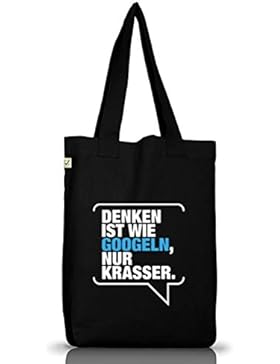 Shirtstreet24, Denken ist krasser, Jutebeutel Stoff Tasche Earth Positive (ONE SIZE)