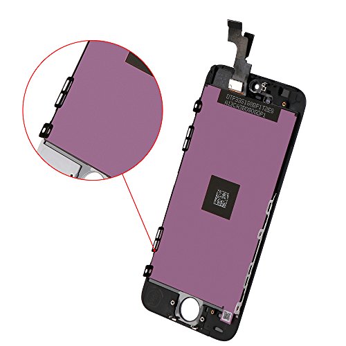 YPLANG For [Black]iPhone SE LCD Screen Replacement Touch Screen Display Digitizer Frame Assembly with Full Set Tools and Tempered Glass Lifetime Warranty