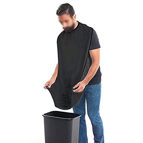 BeYself Bart Schürze für Bartgestaltung Beard Apron Cape und Professionelle Kamm Rasieren – Bart Lätzchen für Schneiden des Bartes und Sauberes – Schwarz - 3