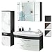 Produktbild Badmöbel-Set VERONA Medium Anthrazit Weiß 3-tlg, Spiegelschrank 90 cm LED beleuchtet, Waschtisch-Unterschrank 100 cm mit 2 Schubladen, Bad Hochschrank 40 cm