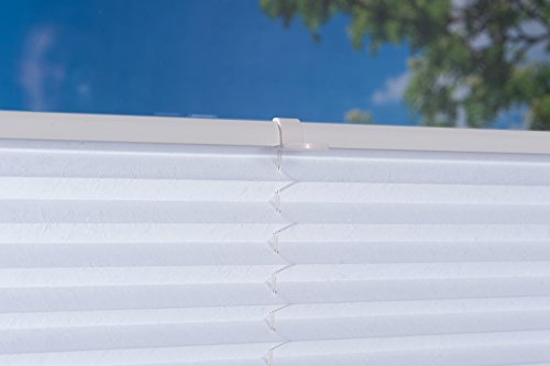 K-home Klemmfix-Plissee Palma Weiß 40 x 130 cm (B x L) Lichtschutz +++ Moderne Crushed Optik +++ - 6