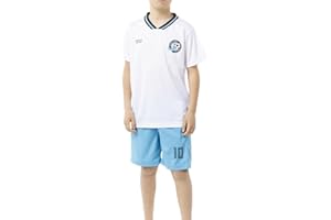 ALPHADVENTURE - Set Sportivo Bambino Calcio, Tuta da 2 Pezzi, Set Maglietta a Maniche Corte con Collo Speciale e Pantaloncini con Tasche Sportive - Taglie da 6 a 14 anni