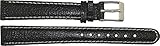 Armbanduhr lederarmband in Schwarz Leder - 14mm - - Schnalle in Silber Edelstahl - B14BlkItr23S