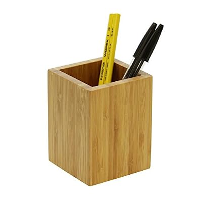 Woodquail Pot à Crayons et Stylos Carré en Bambou