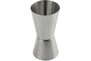 FM Professional 21423 Doseur cocktail 3 cl et 5 cl, doseur alcool inox, verre doseur cocktail, accessoire bar, doseur cuisine, verre doseur à cocktail, doseur bar, Acier inoxydable, 9 x 4,5 cm