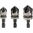 AASONS Hex Shank 1/4-inch Countersink Power Drill Bit Bore Set Of 3 for Wood, Plastic And Soft Metal 12,16 & 19mm