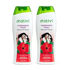 Dhathri Chemparathi Thaali to condition hair | Natural shampoo with hibiscus extracts to cleanse hair and make hair soft and shiny - 200ml (pack of 2)