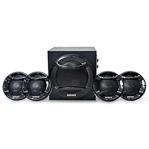 GIZMORE GIZ Squad Pro 4111 6000W P.M.P.O Bluetooth Multimedia 4.1 Speaker with Multiple connectivity and Remote Control & Bluetooth, AUX, USB, FM Radio & Micro SD Card Connect Multimedia Speaker, black, 21x20x20
