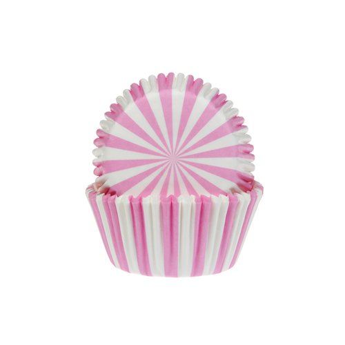 Preisvergleich Produktbild 50 Muffinförmchen, pink weiß gestreift