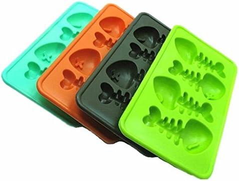 Generic Silicone Fish Bone Freezer Ice Cube Tray Mold Maker Pack of 4 Trays