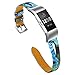 Produktbild bloatboy Luxus Hohl Bedrucktes Armband für Fitbit Charge 2, Kleine Leather Armband Mode Ersatzarmband für Damen (Blau)