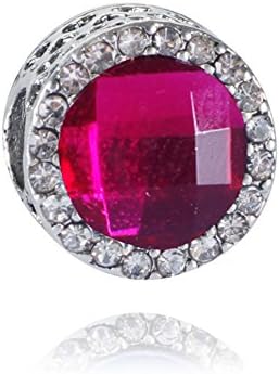 WAYA European Beads Rose Artificial Glass Silver Charms For Bracelet Pendant Chain Necklace