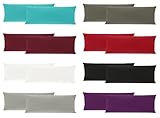 Doppelpack Baumwolle Renforcé Kissenbezug, Kissenbezüge, Kissenhüllen für Seitenschläferkissen 40x145 cm in 8 modernen Farben Grau Doppelpack Baumwolle Renforcé Kissenbezug, Kissenbezüge, Kissenhüllen für Seitenschläferkissen 40x145 cm in 8 modernen Farben Grau