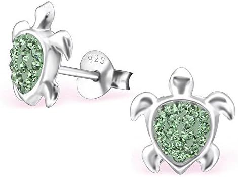 9 to choose from Swarovski® LA CRYSTALE .925 Sterling Silver Hypoallergenic Stud Earrings for Girls (Nickel Free) -With Velvet La crystale Gift Bag-