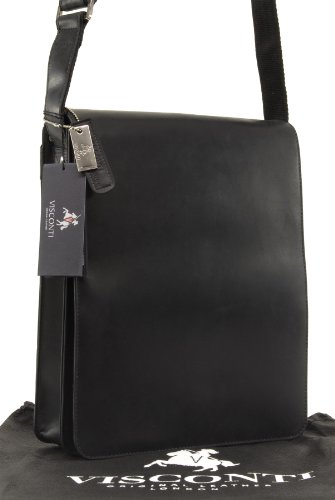 Organizer-Umh  ngetasche aus Leder von Visconti  18410  - Schwarz - GR    E  B  25 H  30 T  7 cm 