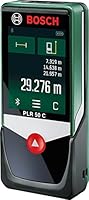 Bosch DIY Digitaler Laser-Entfernungsmesser PLR 50 C , Connectivity Funktion, 3 x AAA Batterien, Handschlaufe, Schutztasche, Karton, (50 Meter Messweite)