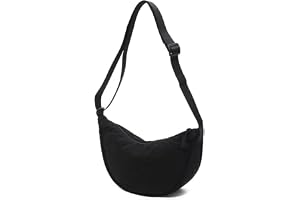 LATRAT dam halvmåne crossbody axelväska, casual crossbody väska, enfärgad bärbar halvmåne väska axelväska med justerbar axelr