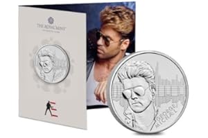 CrawleyCoins 2024 George Michael Music Legends UK £5 Moneta fior di conio Brillante in Confezione sigillata Nuova...