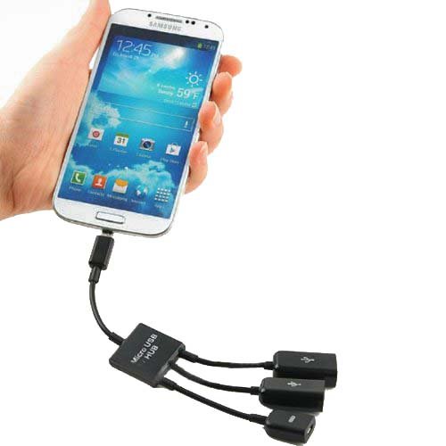 Adapter Kabel – TOOGOO(R)Dual Micro USB Host OTG Hub Spiltter Adapter Kabel fuer Nexus S3 Galaxy Tab Smartphones - 2