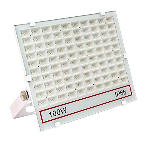 Preisvergleich Produktbild AUFUN Led Strahler 100W Warmweiß Spotbeleuchtung Fluter Strahler Scheinwerfer Ultraslim LED Baustrahler Flutlicht IP66 wasserdicht Wandstrahler außen und innen für Garten Werkstätte Fabrike usw.