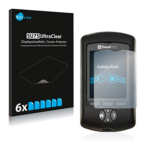 Savvies Film Protection d'écran compatible avec Mylife Omnipod [6 Pièces] - Ultra Clair