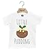 Batch1 Little Pudding Novelty Christmas Festive Xmas Popper Neck Baby T-Shirt (6-12 Months, White)