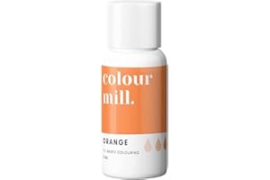 Colour Mill Vernice alimentare commestibile a base di olio di prossima generazione per crema al burro fondente pasta di zucchero e cioccolato – arancione 20 ml