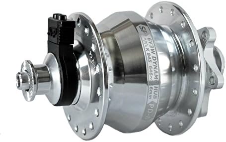 Shutter Precision PD-8 Bike Dynamo for disc brake, 6Volts 3Watts, Sliver, QR 9x100mm (24 Spoke holes)