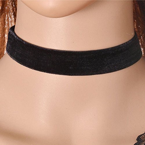 hosaire Choker für Frauen Mädchen, schwarz Classic Samt kurz necklace-best Dekoration für Sommer Kleid…, schwarz, 1 - 2