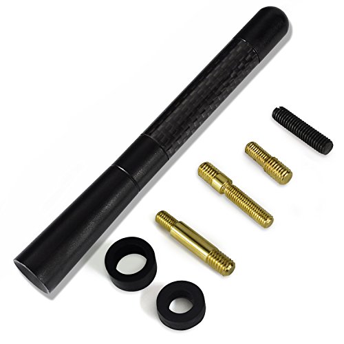 Eximtrade Universal Fibra de Carbon Aluminio Auto Coche Radio FM/AM Aéreo Antena