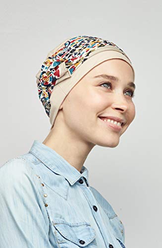 Preisvergleich Produktbild NJ Creation Lounia Mütze aus Bambus, Beige / mehrfarbig