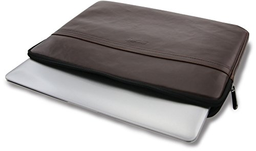 Acer Premium Notebooktasche Sleeve Case Bag Schutzh  lle  bis 14 Zoll  35 5 cm  schmutz- und wasserabweisend  aus PU-Leder Kunstleder  braun