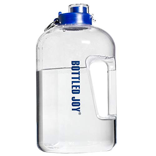 Bottled Joy 1 Gallone Wasserflasche und BPA kostenlos 2,2 Liter Große Wasserflasche für Camping Gym Sport Allenamenti Büro und Outdoor-Aktivität zu Hydration (Chiaro 143oz, 3700ml)