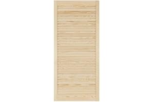 KB TOOLS Louvre Door – Pine Wood – Vented Open – Ready to Paint Internal Louvre Cupboard Doors – Slatted Wardrobe Doors – Various Sizes (1100mm (43.4") Height, 494mm (17.2") Width)
